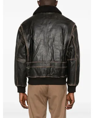 DUNST ラムスキンレザー・フラップポケットコート - Brown - サムネイル4