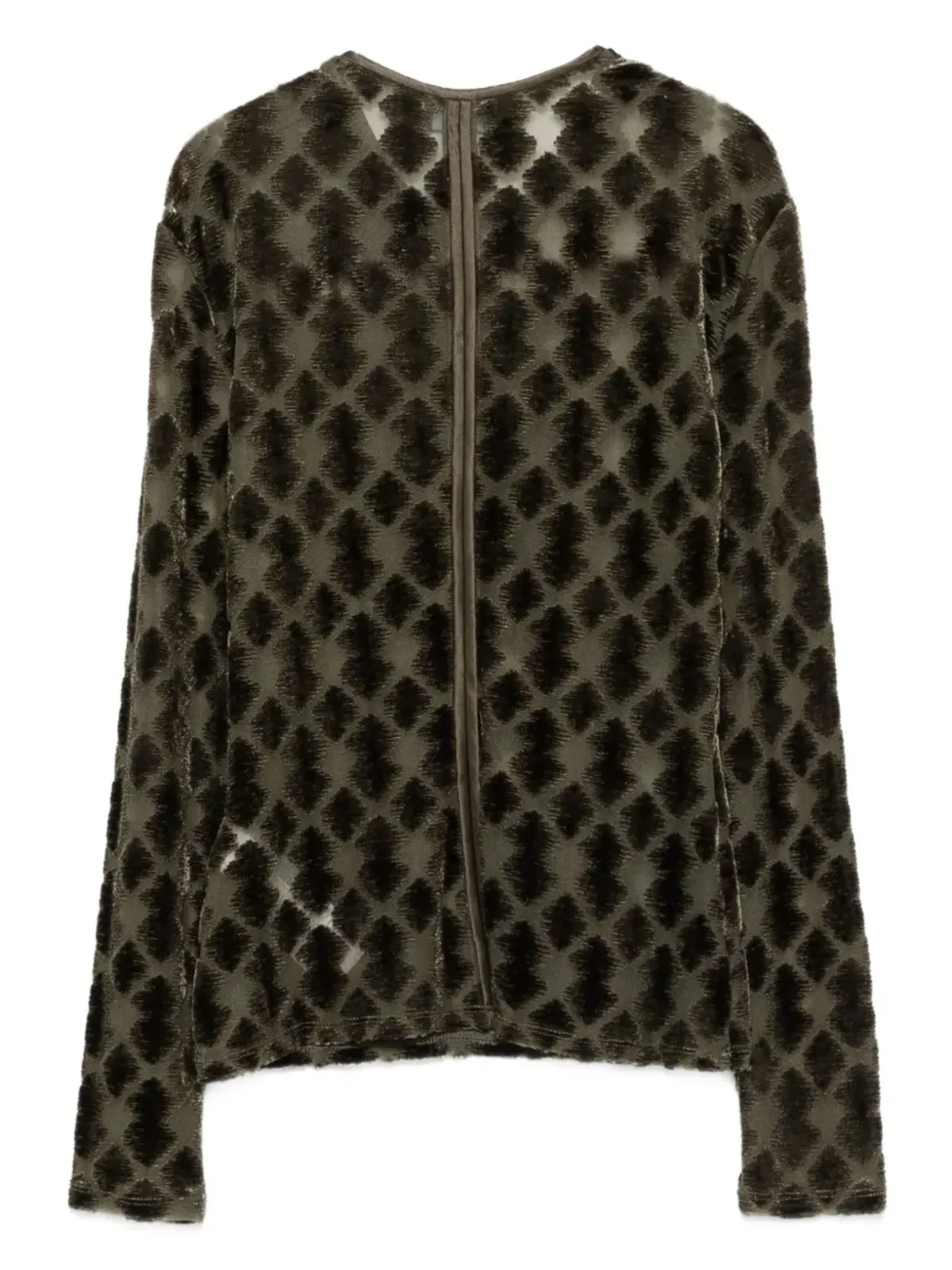 Giorgio Armani geometric-pattern velvet t-shirt - 画像2