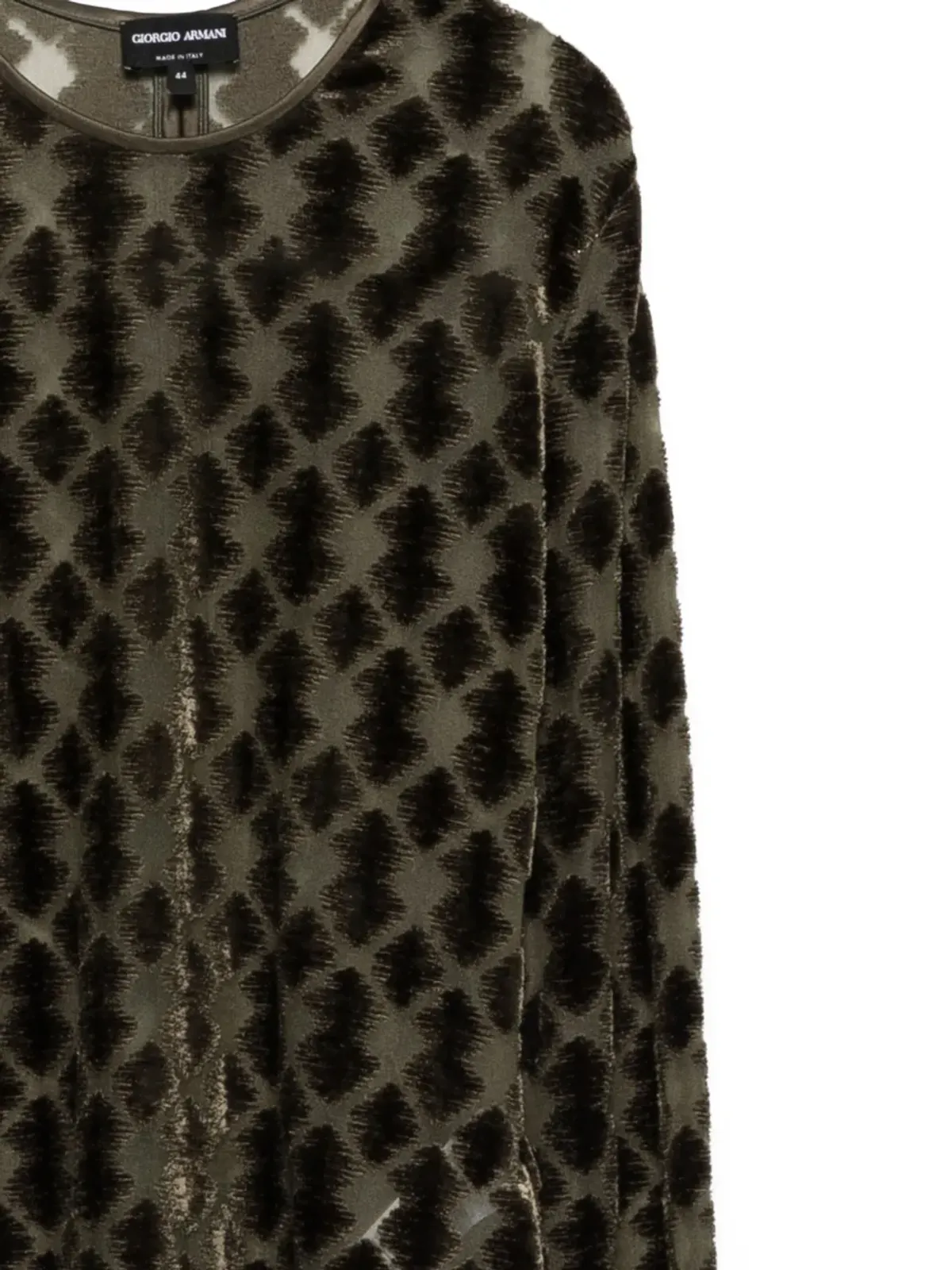 Giorgio Armani geometric-pattern velvet t-shirt - 画像3