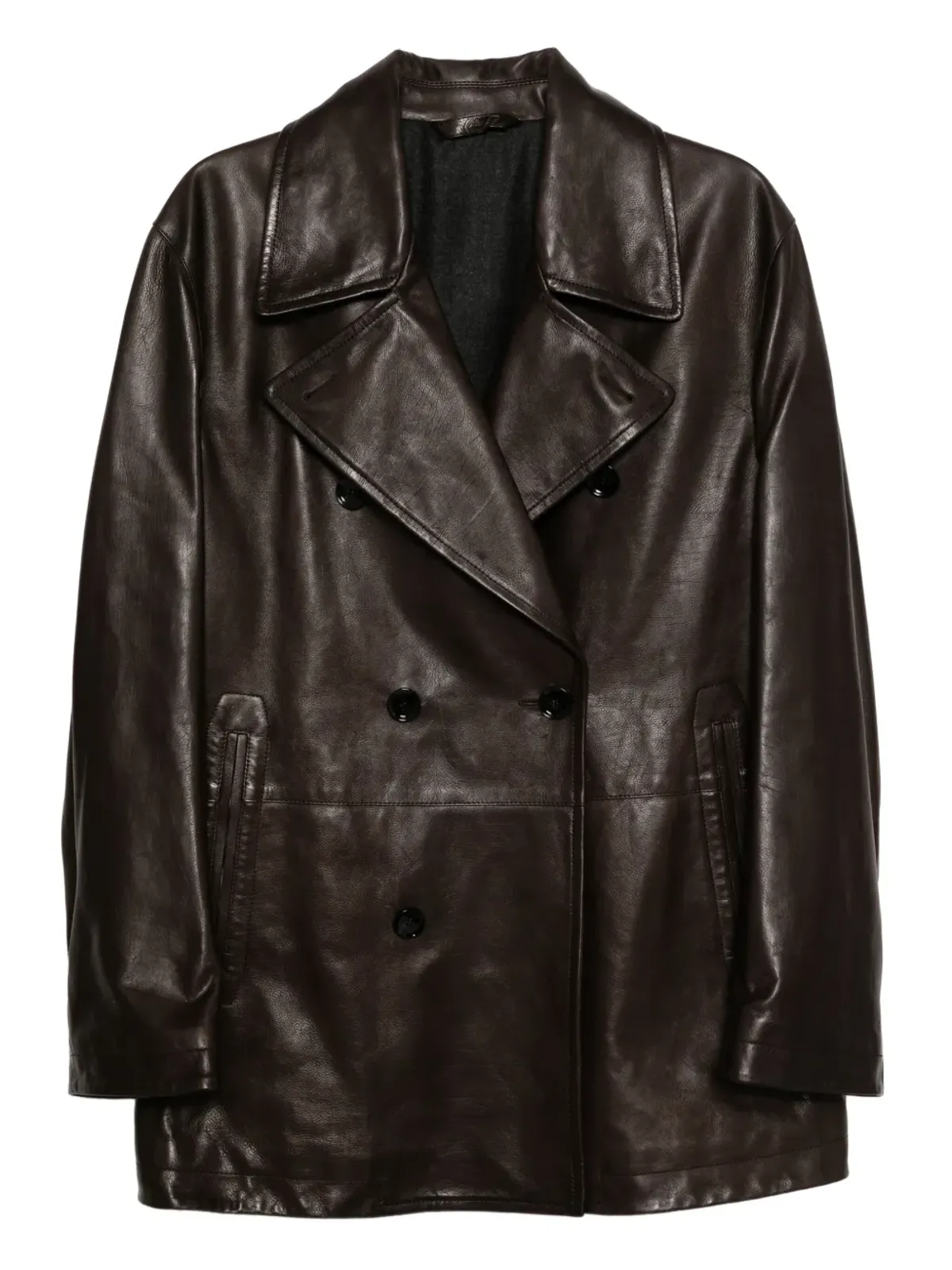 Brioni ダブルブレスト レザージャケット - 画像1