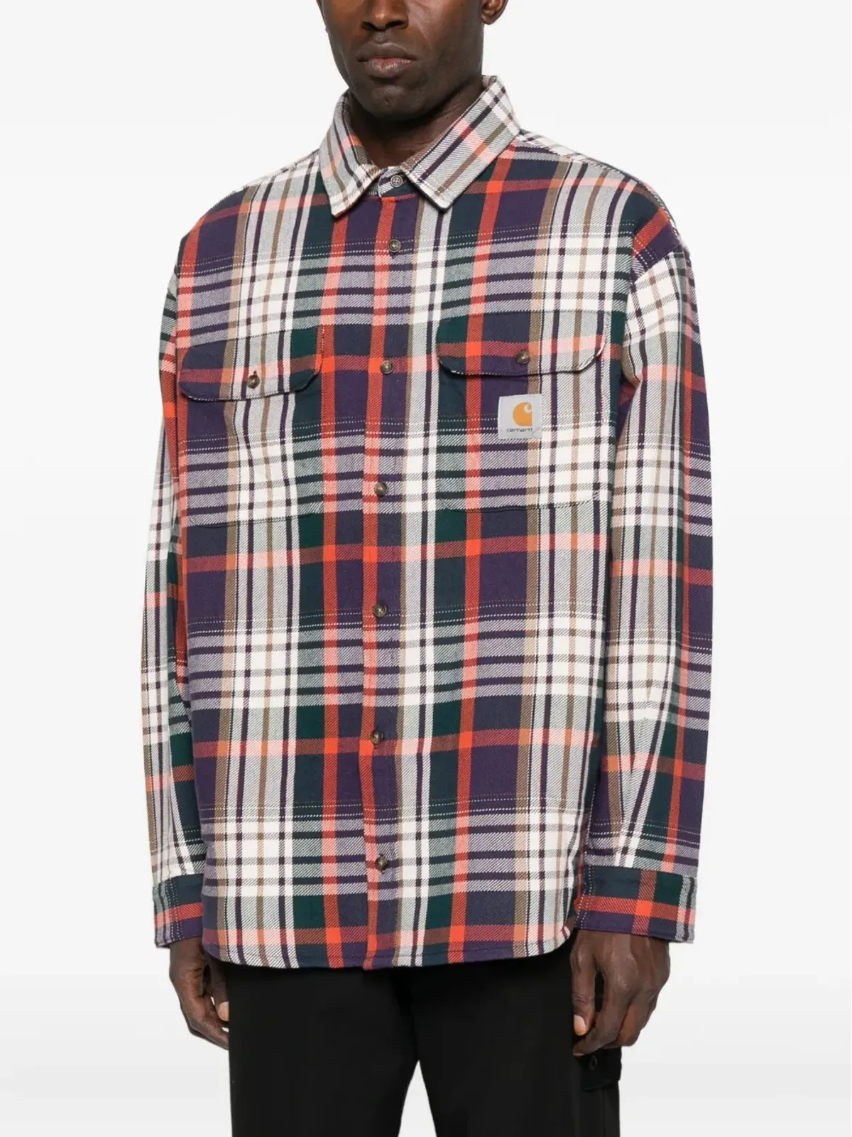 Carhartt WIP チェック柄長袖シャツ ブルー - 画像3
