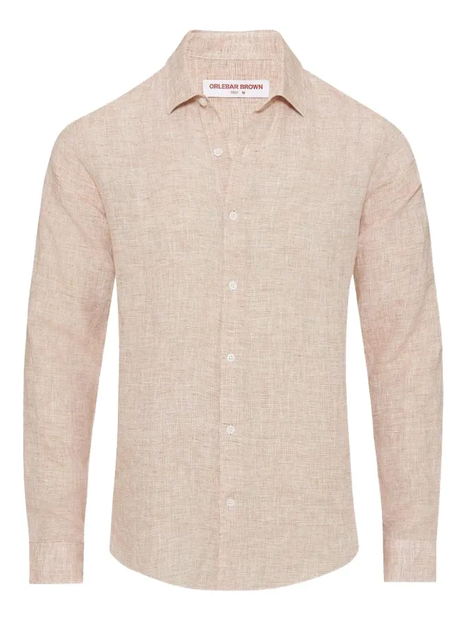 Orlebar Brown Orlebar Brown ジャイルズ クラシックカラー リネンシャツ - Neutralsの商品画像