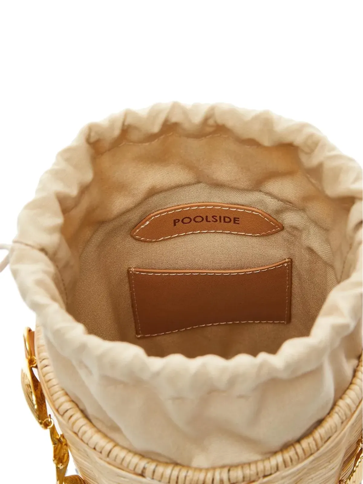 Poolside Island shell-embellished bucket bag - Neutrals - 画像5