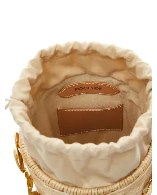 Poolside Island shell-embellished bucket bag - Neutrals - サムネイル5