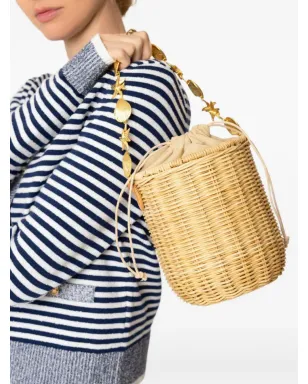 Poolside Island shell-embellished bucket bag - Neutrals - サムネイル3