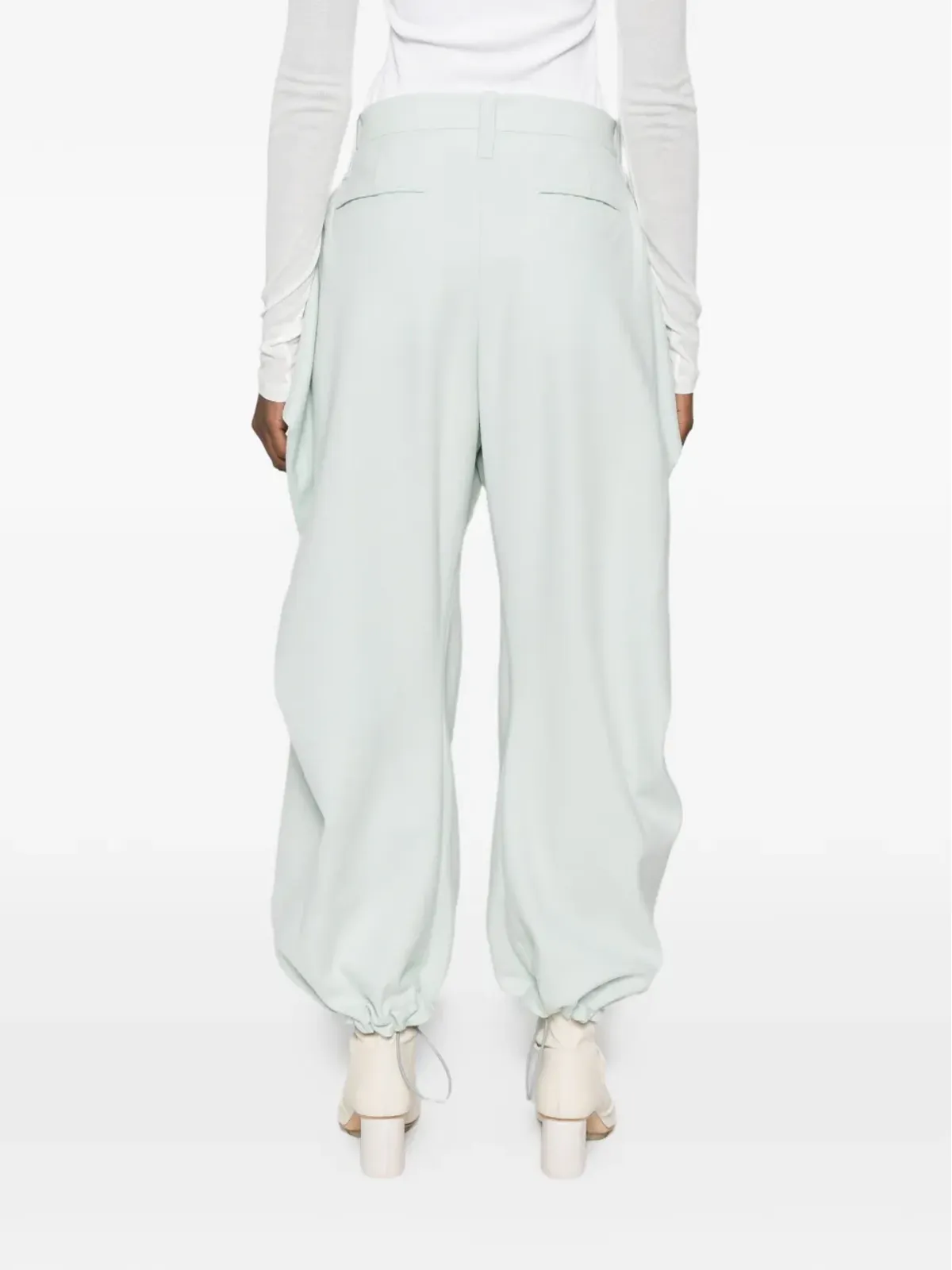 Issey Miyake ドレープディテール ツイードウールパンツ - 画像4