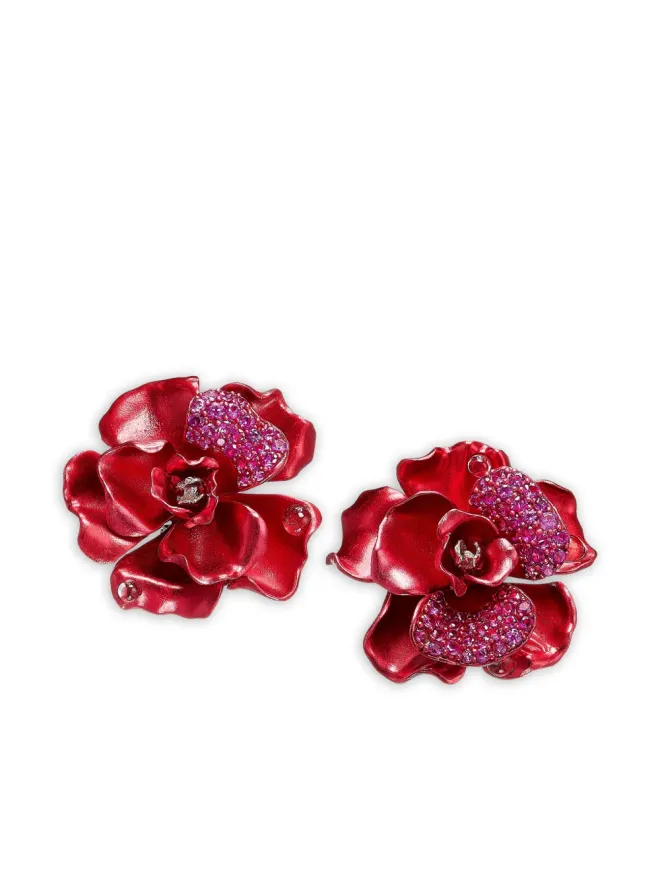 Anabela Chan Anabela Chan リサイクルアルミニウムとロジウムヴァーミュールのカーネリア ルビーとトパーズのイヤリング - Redの商品画像