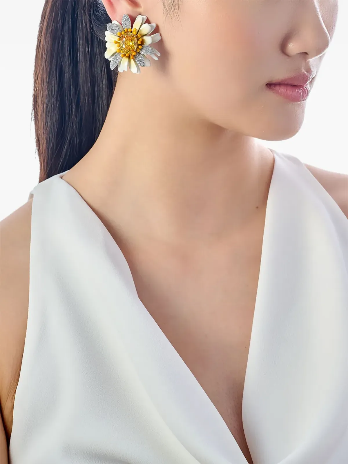 Anabela Chan ひまわりモチーフ多石ピアス - 画像2