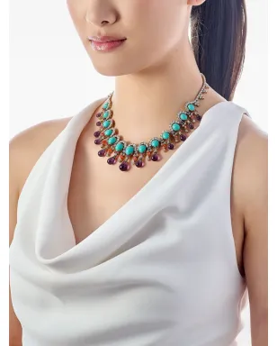 Anabela Chan 18Kイエローゴールドヴェルメイル インペリアル・トゥッティ・フルーティ・マルチストーン ネックレス - パープル - サムネイル2