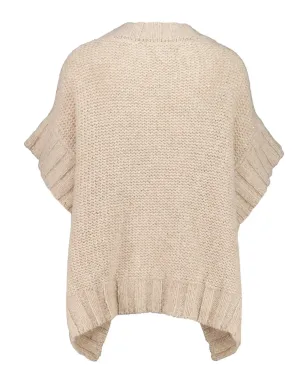 120% Lino ribbed poncho top - サムネイル2