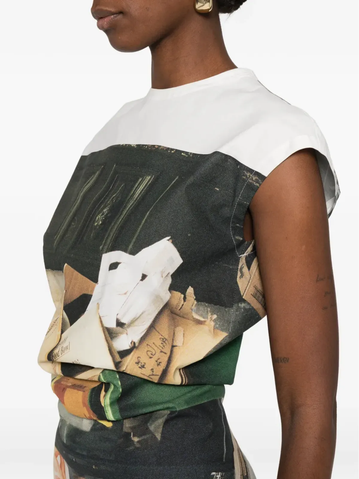 Issey Miyake Street View graphic print dress - White - 画像5
