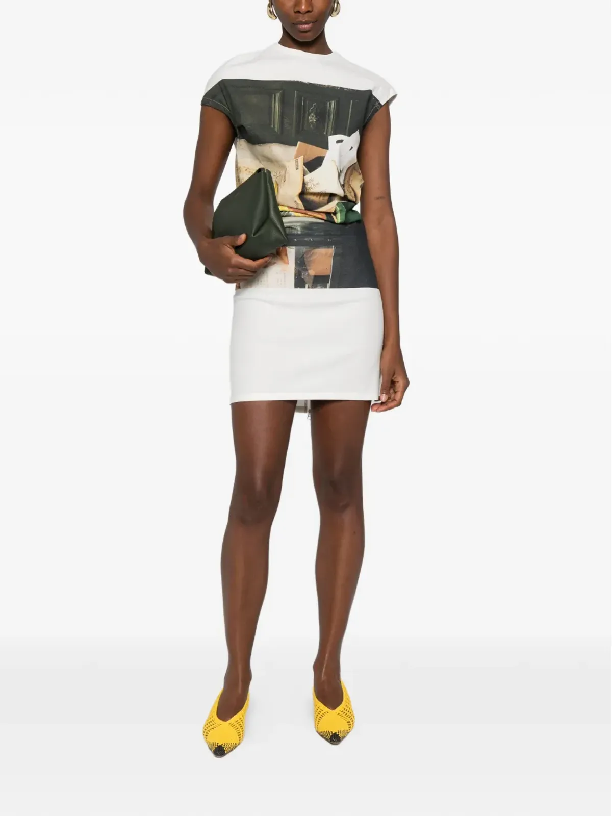 Issey Miyake Street View graphic print dress - White - 画像2
