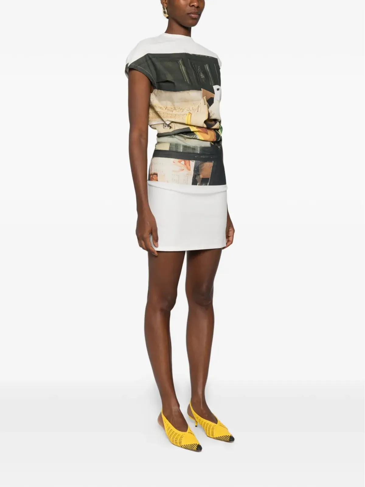 Issey Miyake Street View graphic print dress - White - 画像3