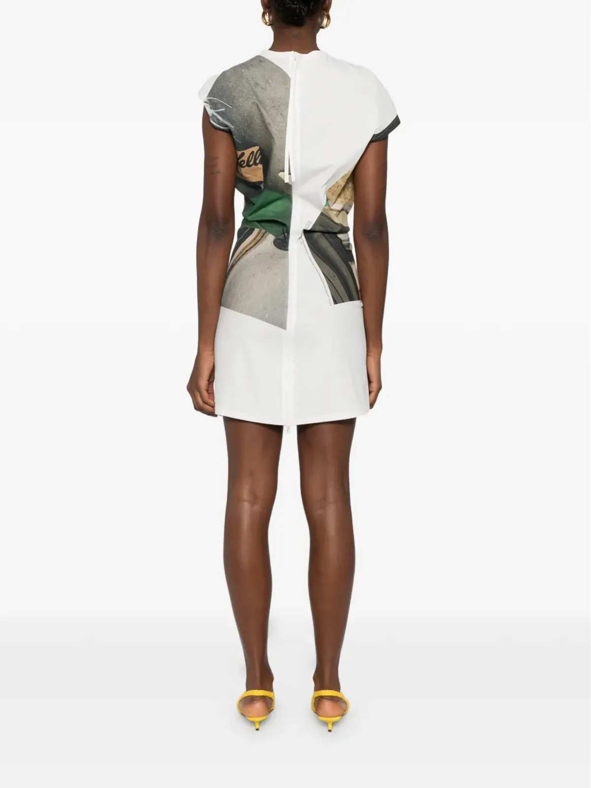 Issey Miyake Street View graphic print dress - White - 画像4
