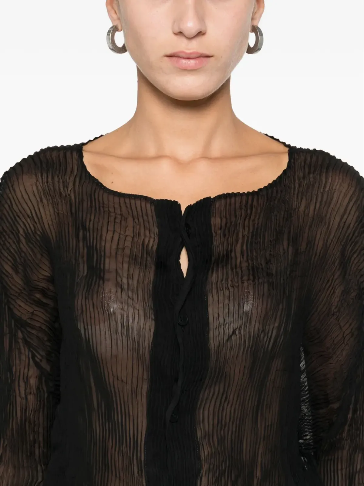 Issey Miyake シフォンカーディガン - 画像5