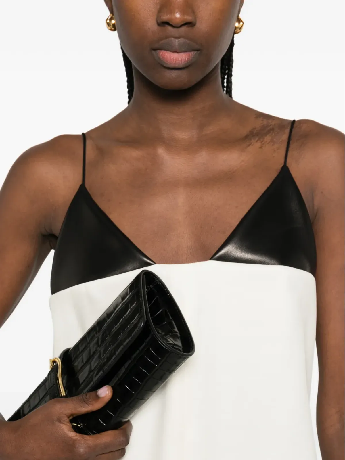 Brandon Maxwell コントラストパネルミディドレス - 画像5