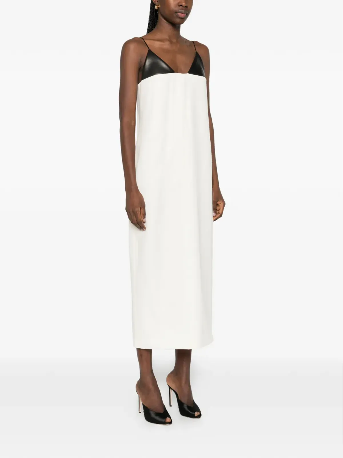Brandon Maxwell コントラストパネルミディドレス - 画像3