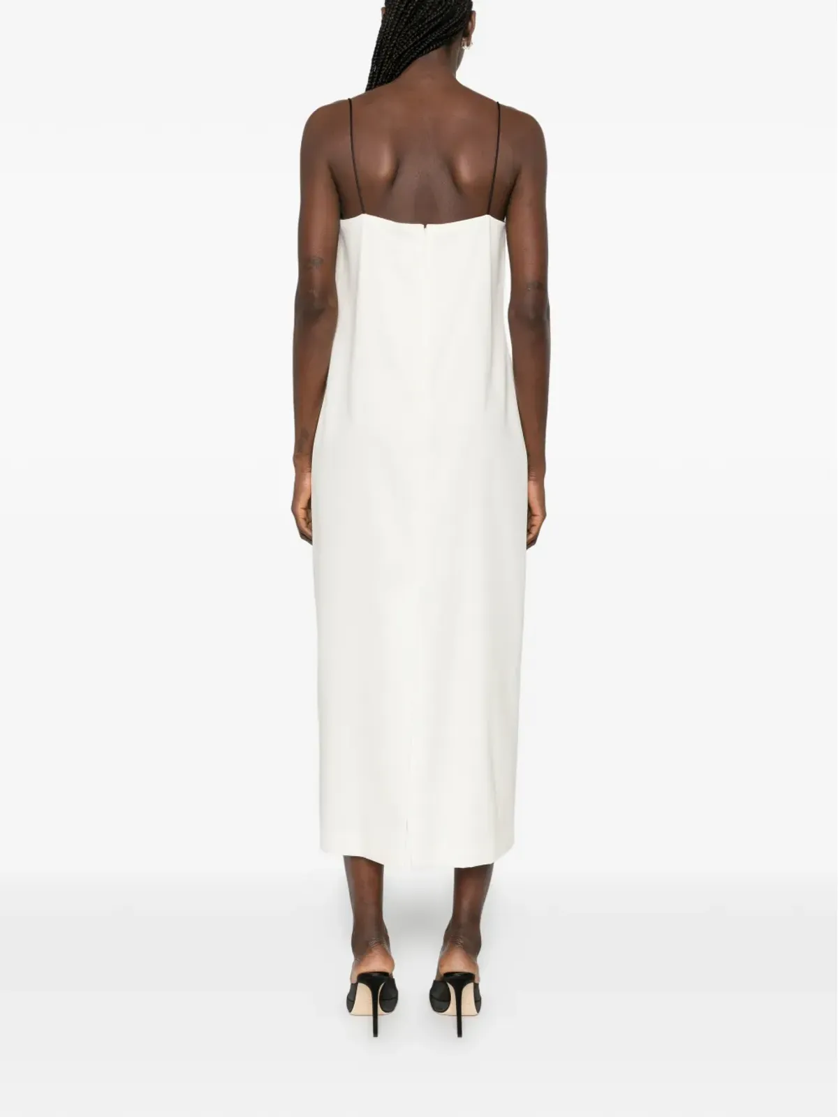 Brandon Maxwell コントラストパネルミディドレス - 画像4