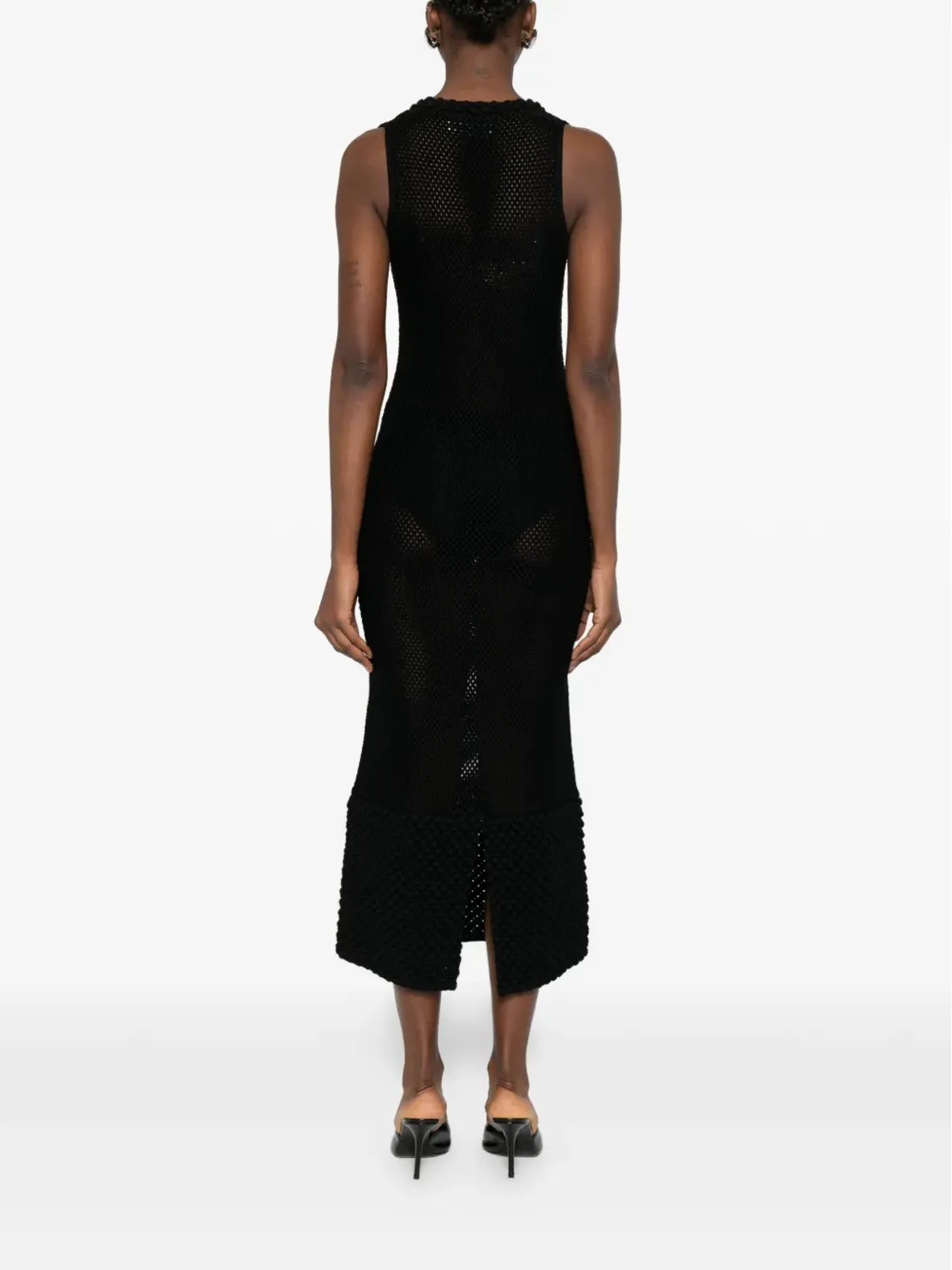 Brandon Maxwell Lou Lou knit pearl trim dress - Black - 画像4