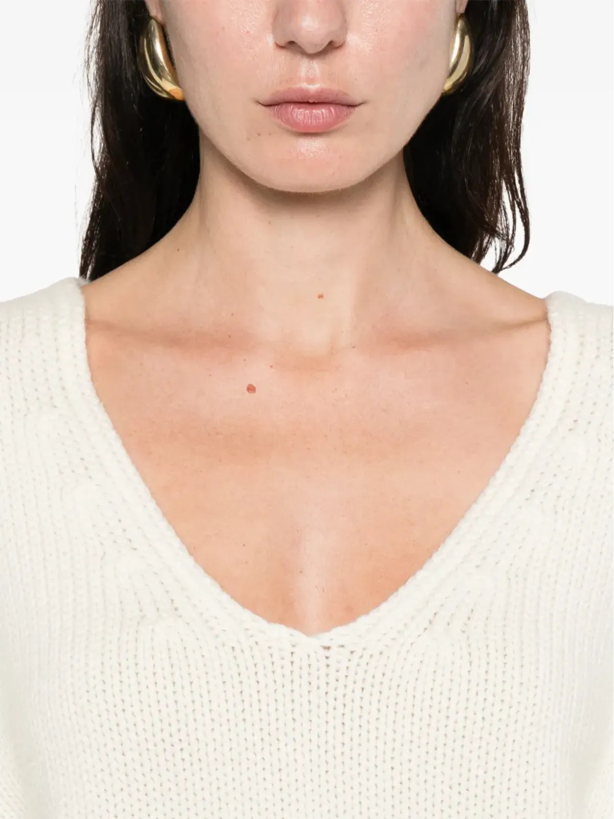 Soft Goat PUFF SLEEVE V-NECK KNIT - 画像5