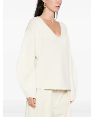 Soft Goat PUFF SLEEVE V-NECK KNIT - サムネイル3