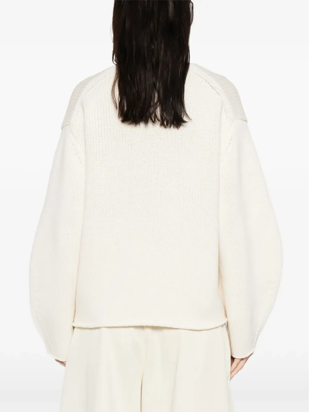 Soft Goat PUFF SLEEVE V-NECK KNIT - 画像4