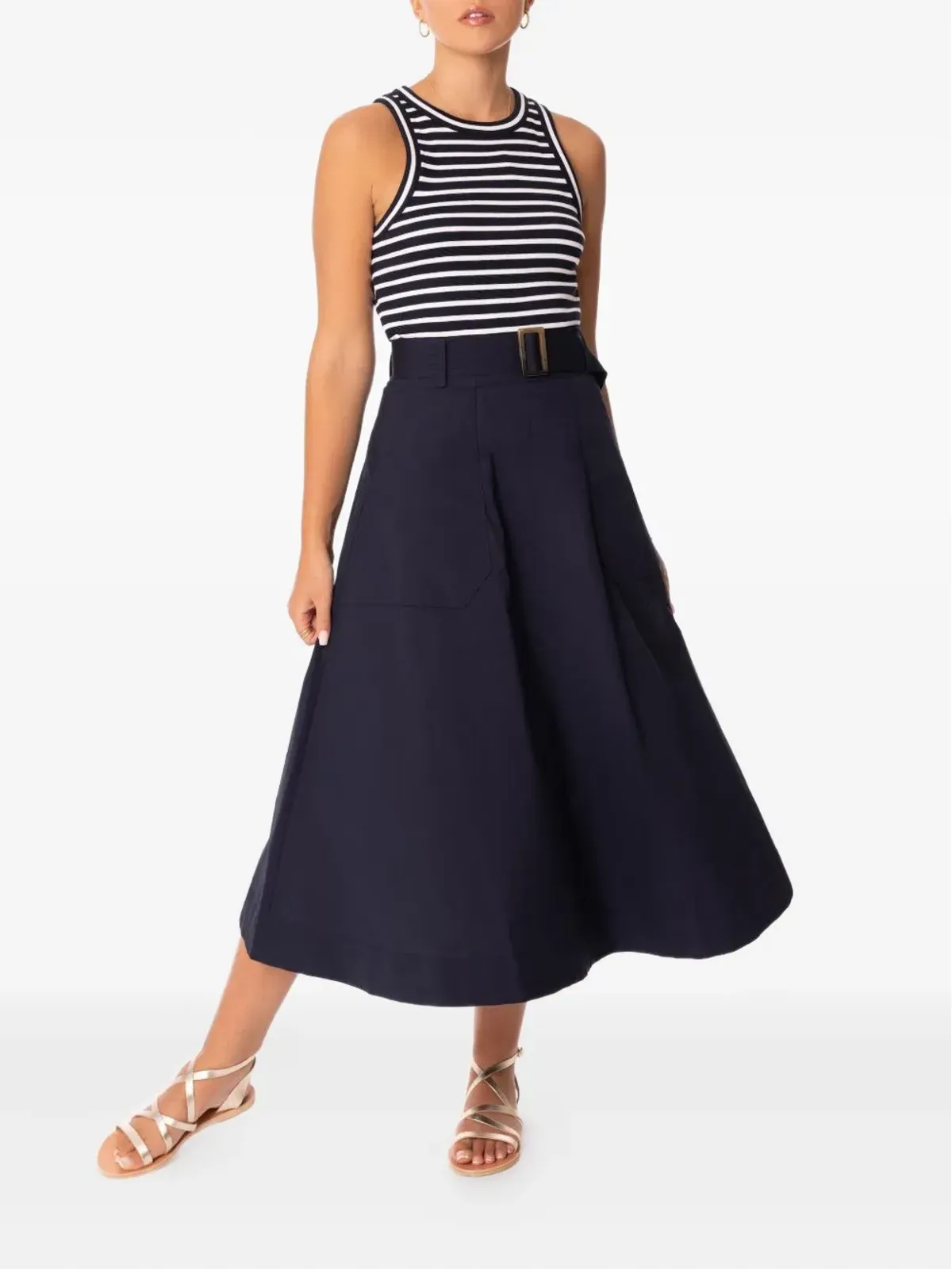 Veronica Beard Jordyn striped midi dress - Blue - 画像2