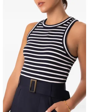 Veronica Beard Jordyn striped midi dress - Blue - サムネイル4