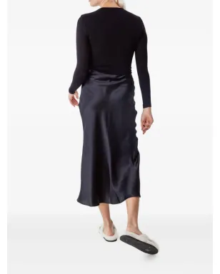 SABLYN Miranda bias-cut midi skirt - Black - サムネイル4