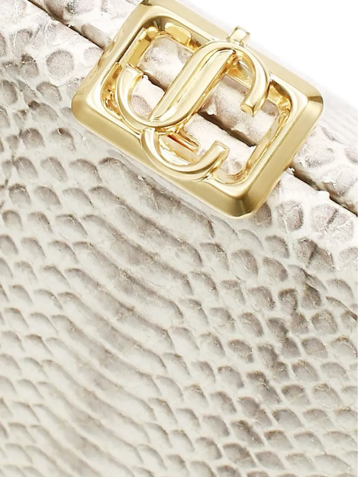 Jimmy Choo Skylar 蛇皮風クリップ式クラッチバッグ - 画像4