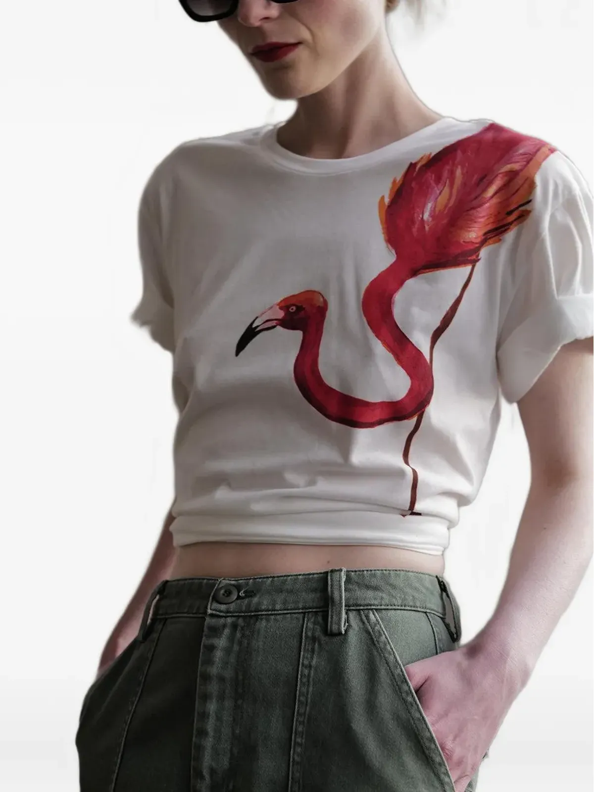 LE SUPERBE Vacation Ready フラミンゴ柄プリントTシャツ - 画像2
