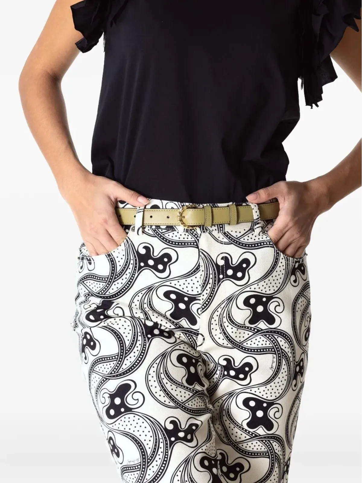Ulla Johnson Gia ツイストバックル レザー ベルト - 画像2