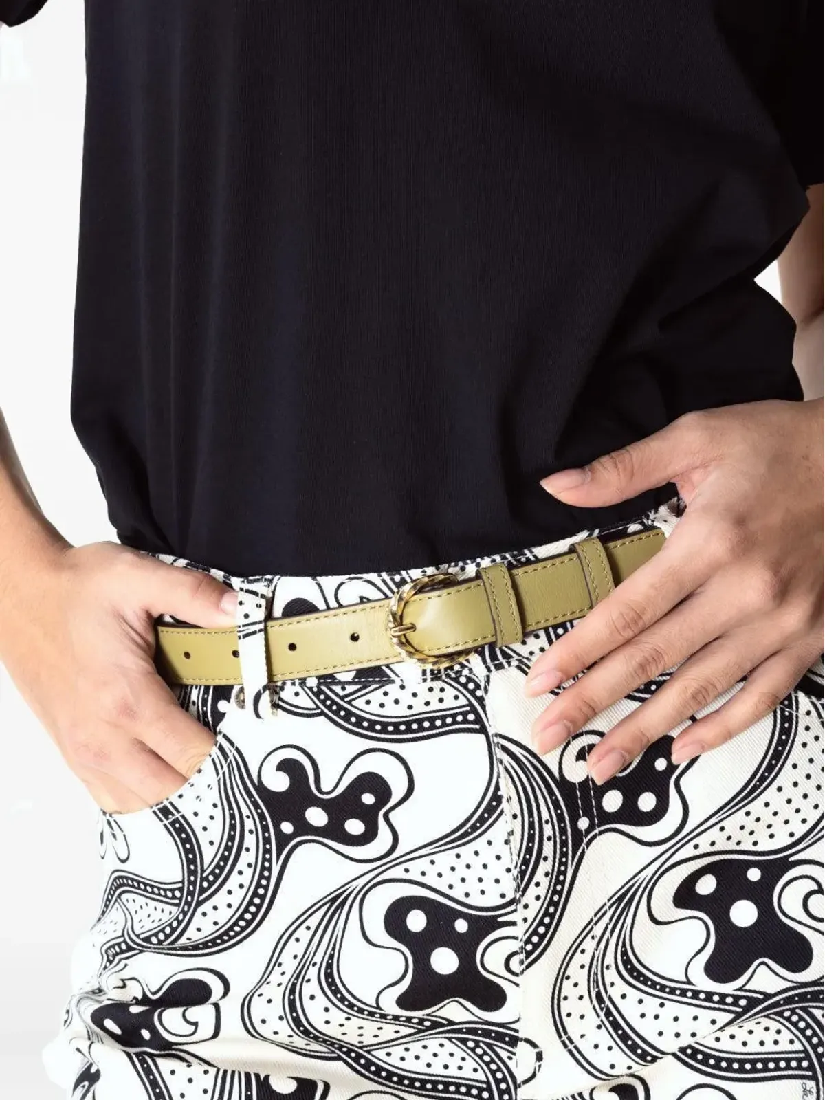 Ulla Johnson Gia ツイストバックル レザー ベルト - 画像4