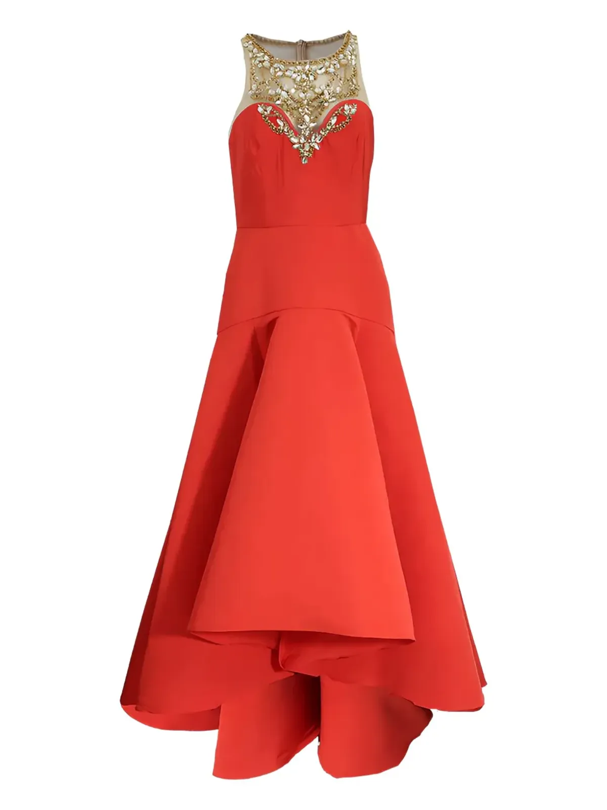 Marchesa Notte クリスタルエンブリッシュメント アシンメトリードレス - レッド - 画像1