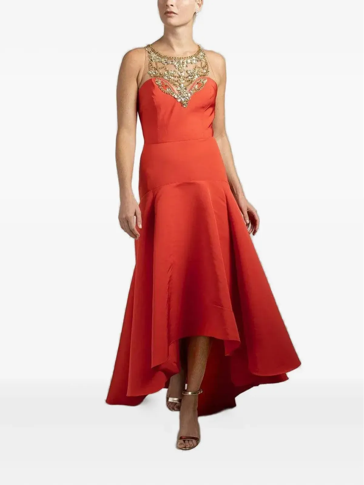 Marchesa Notte クリスタルエンブリッシュメント アシンメトリードレス - レッド - 画像2