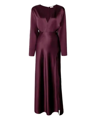 LAPOINTE v-neck side-slit dress - 946 Mulberry - サムネイル1