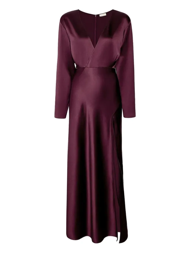 Lapointe LAPOINTE v-neck side-slit dress - 946 Mulberryの商品画像