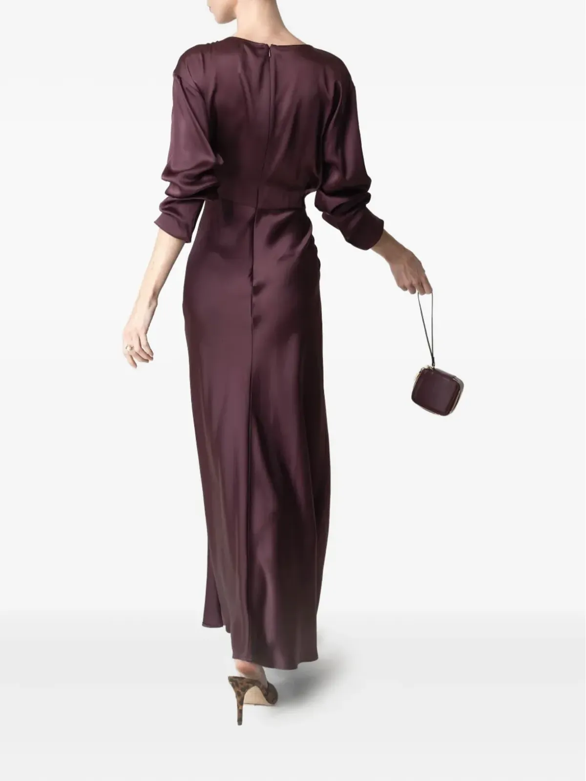 LAPOINTE v-neck side-slit dress - 946 Mulberry - 画像3