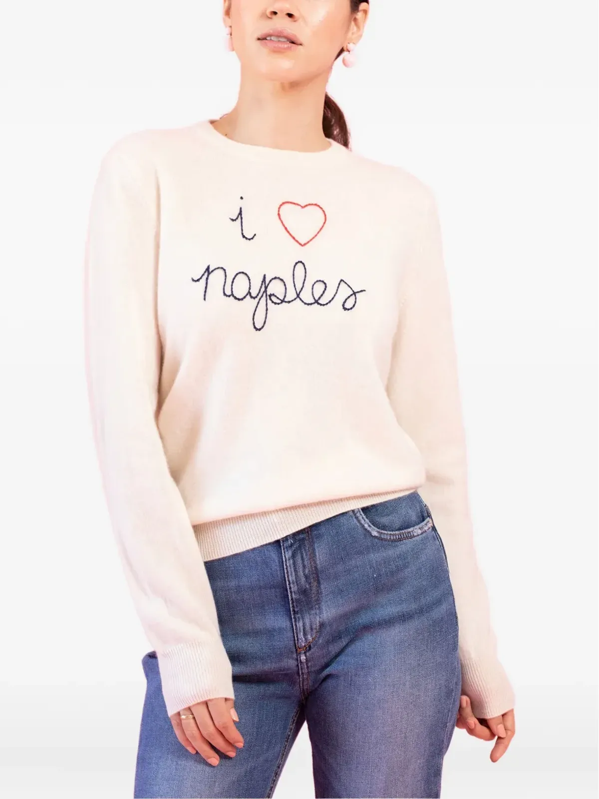 Lingua Franca I Love Naples 刺繍入り クルーネックセーター - 画像1