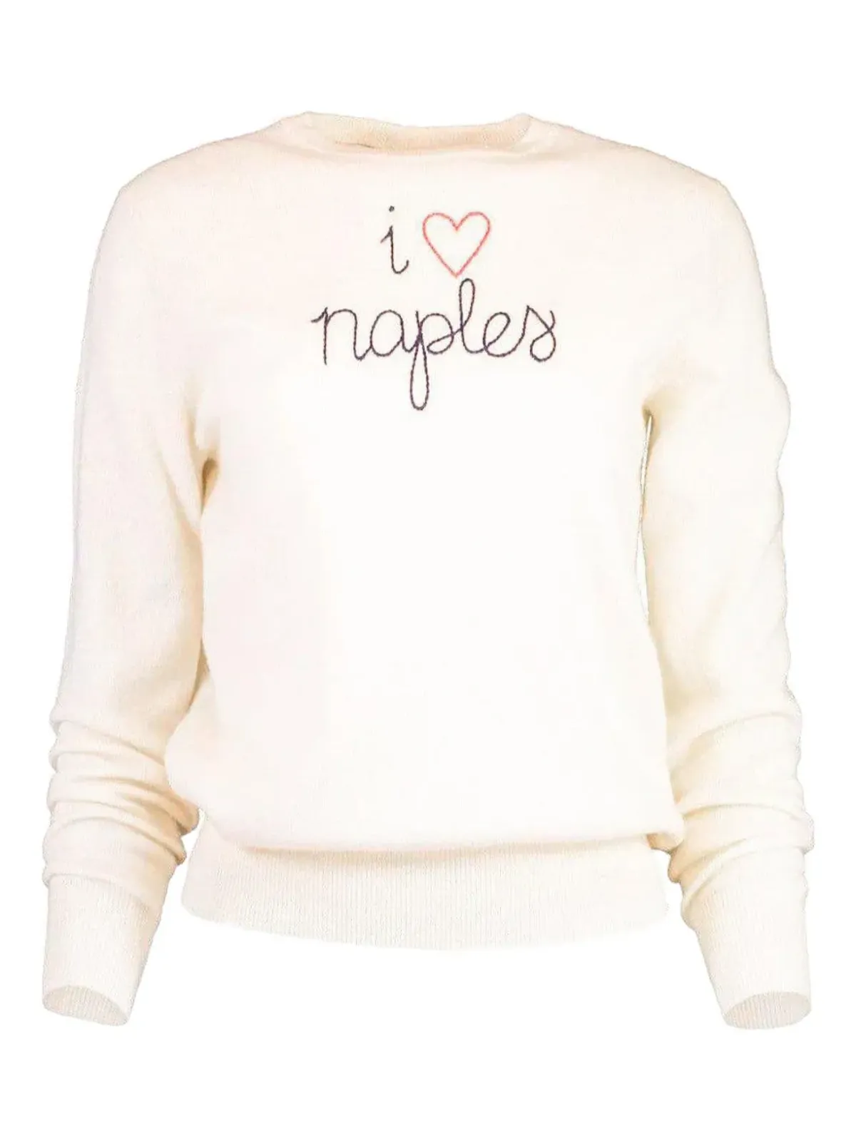Lingua Franca I Love Naples 刺繍入り クルーネックセーター - 画像2