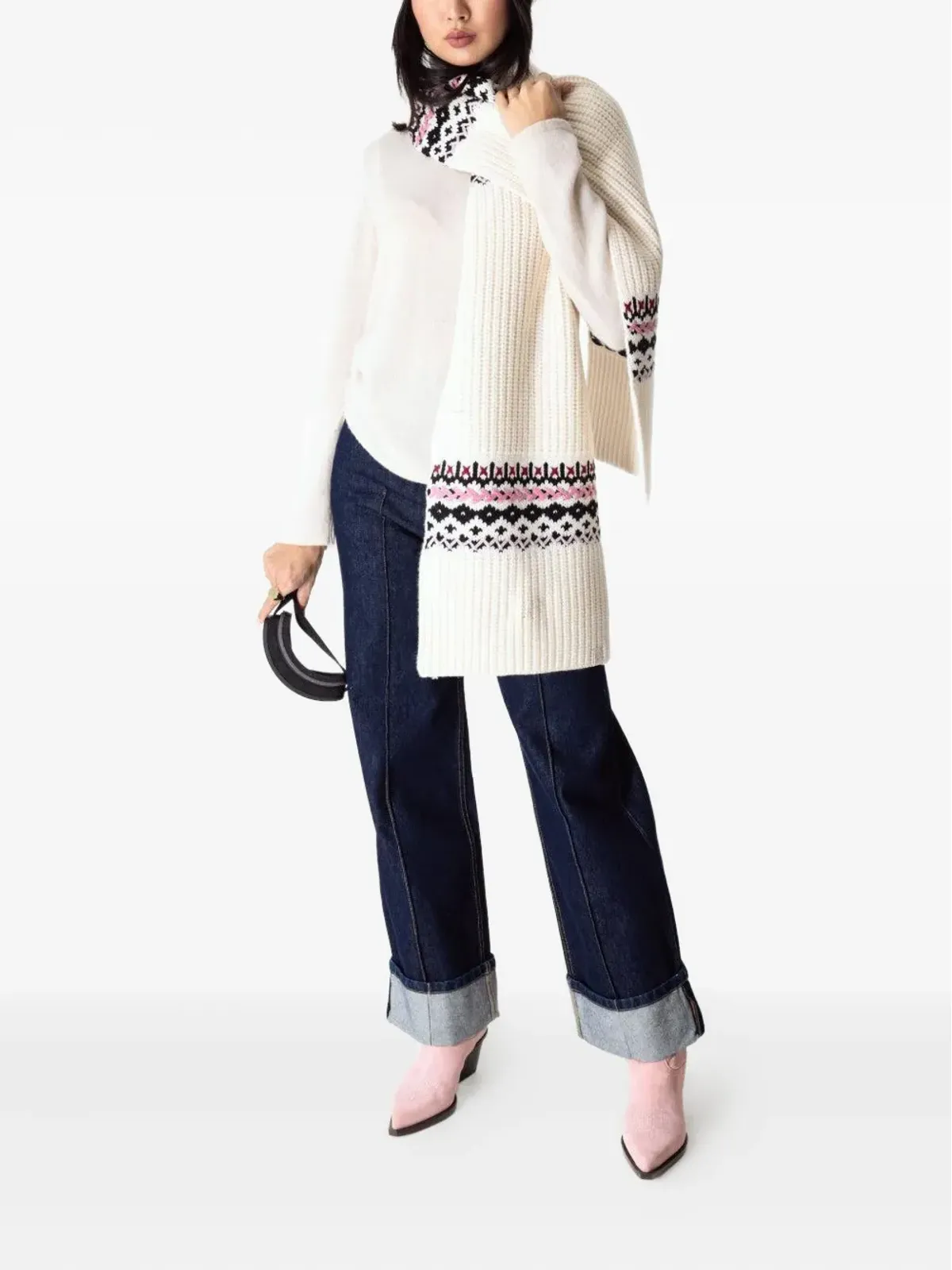 rag & bone レイ フェアアイルリブ編みスカーフ - Neutrals - 画像4