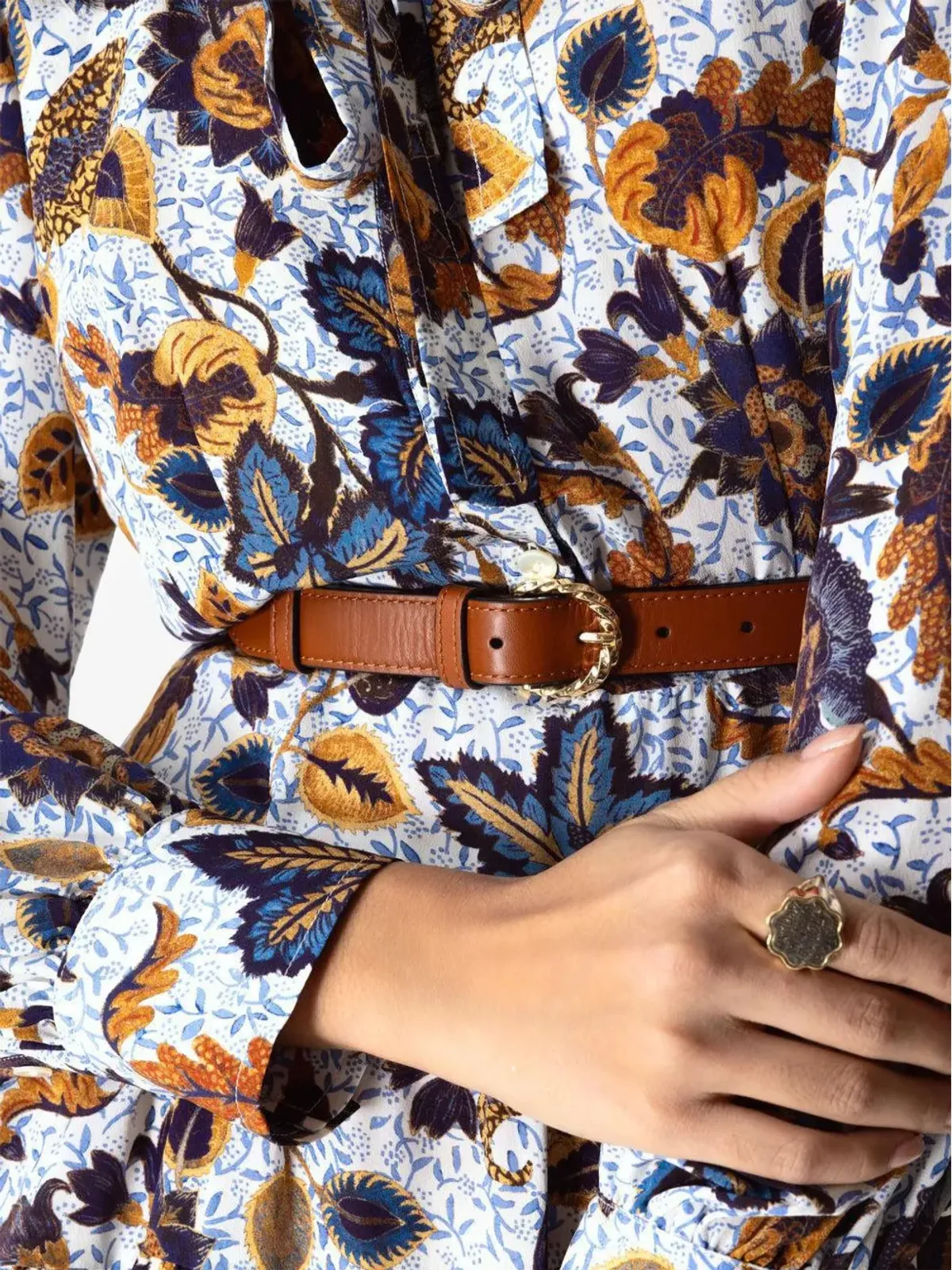 Ulla Johnson Gia ツイストバックル レザーベルト - 画像4