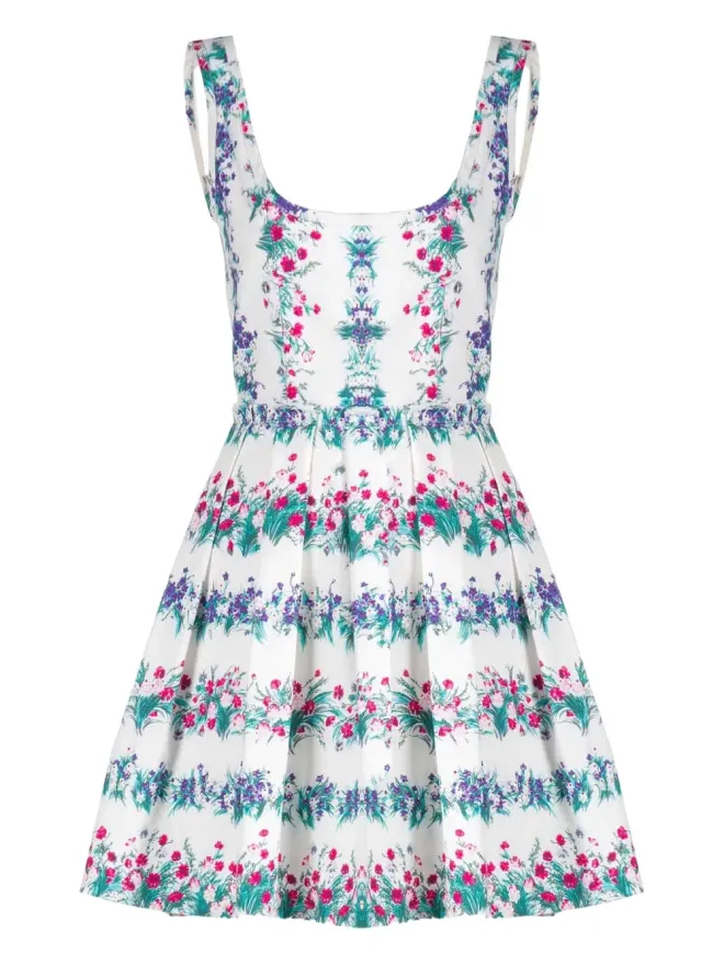Luisa Beccaria Luisa Beccaria 花柄プリーツミニドレスの商品画像