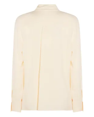 Glanshirt pussy-bow long-sleeve blouse - サムネイル2