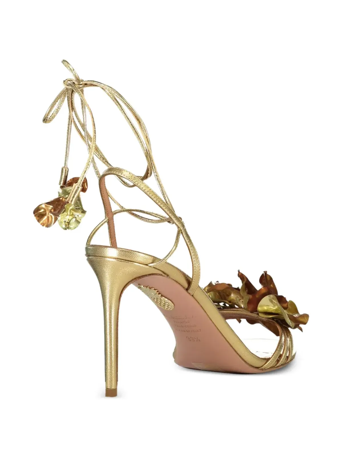 Aquazzura 夏の花モチーフ レースアップサンダル - 画像2