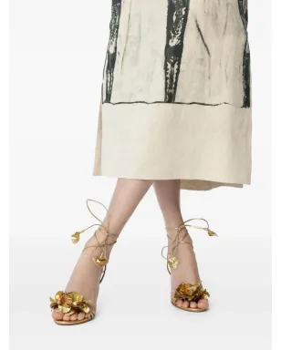 Aquazzura 夏の花モチーフ レースアップサンダル - サムネイル3