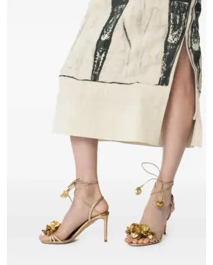 Aquazzura 夏の花モチーフ レースアップサンダル - サムネイル4