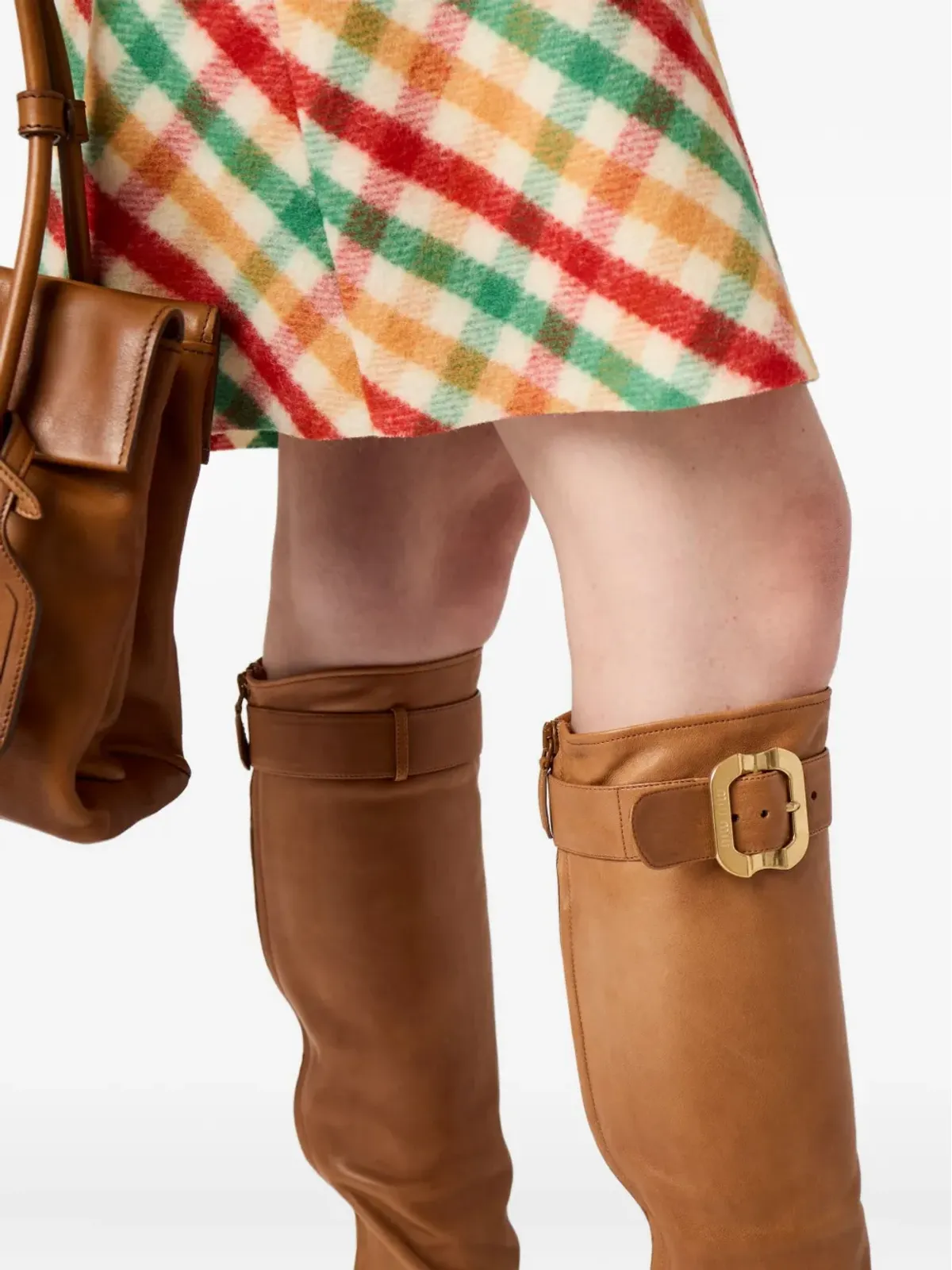 Miu Miu バックル付きレザーブーツ - 画像5
