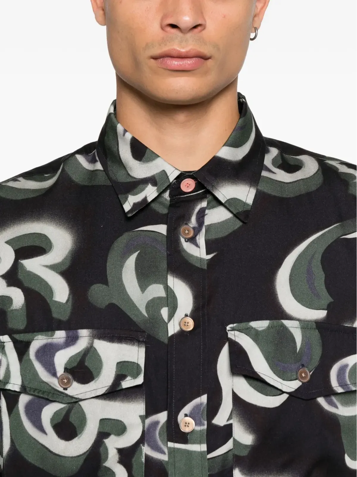 PS Paul Smith アブストラクトプリント長袖シャツ - 画像5