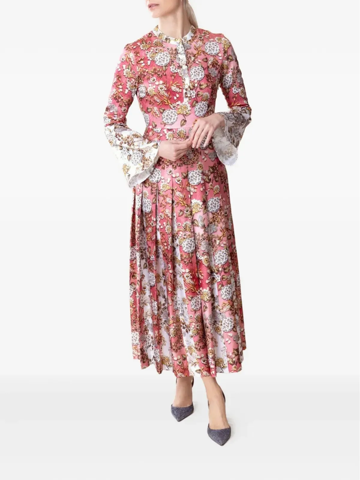 Mary Katrantzou 花柄プリーツドレス - 画像2
